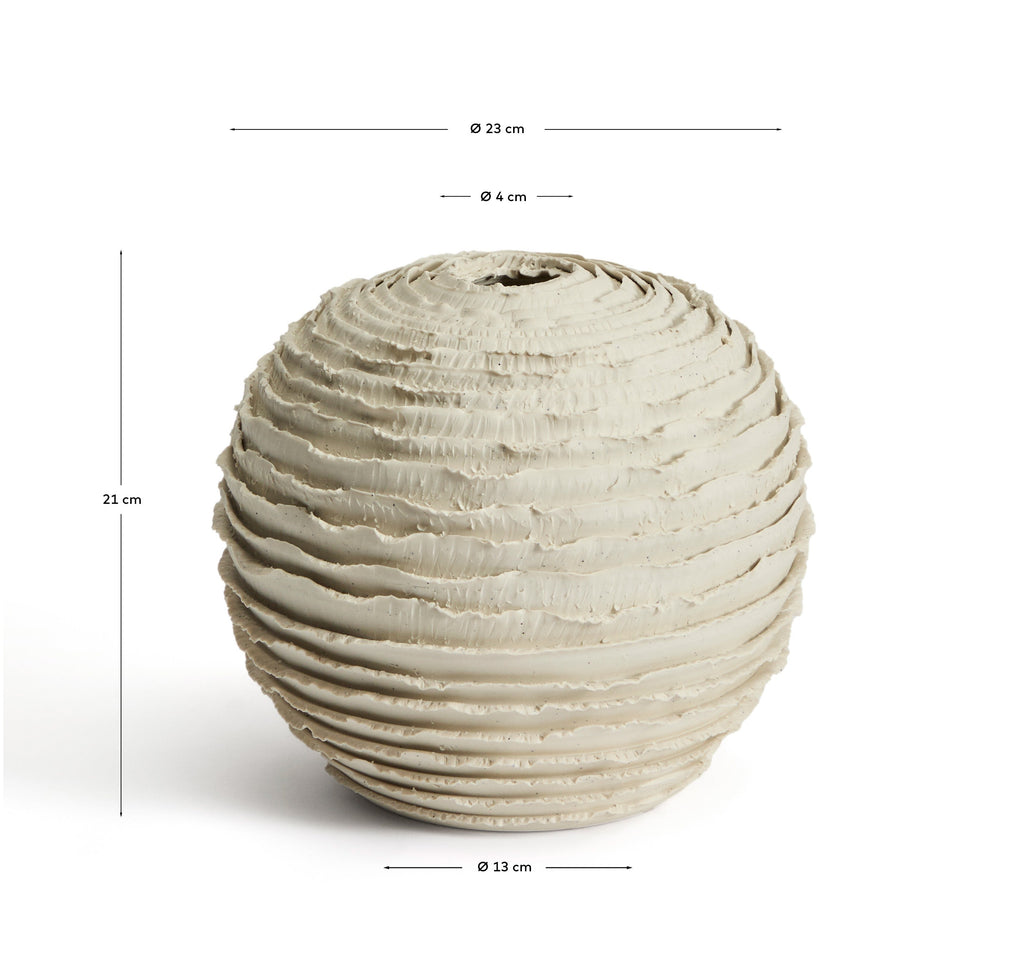 Japandi Vase Evania – Keramik, Beige, 21 cm – weitere Ansicht