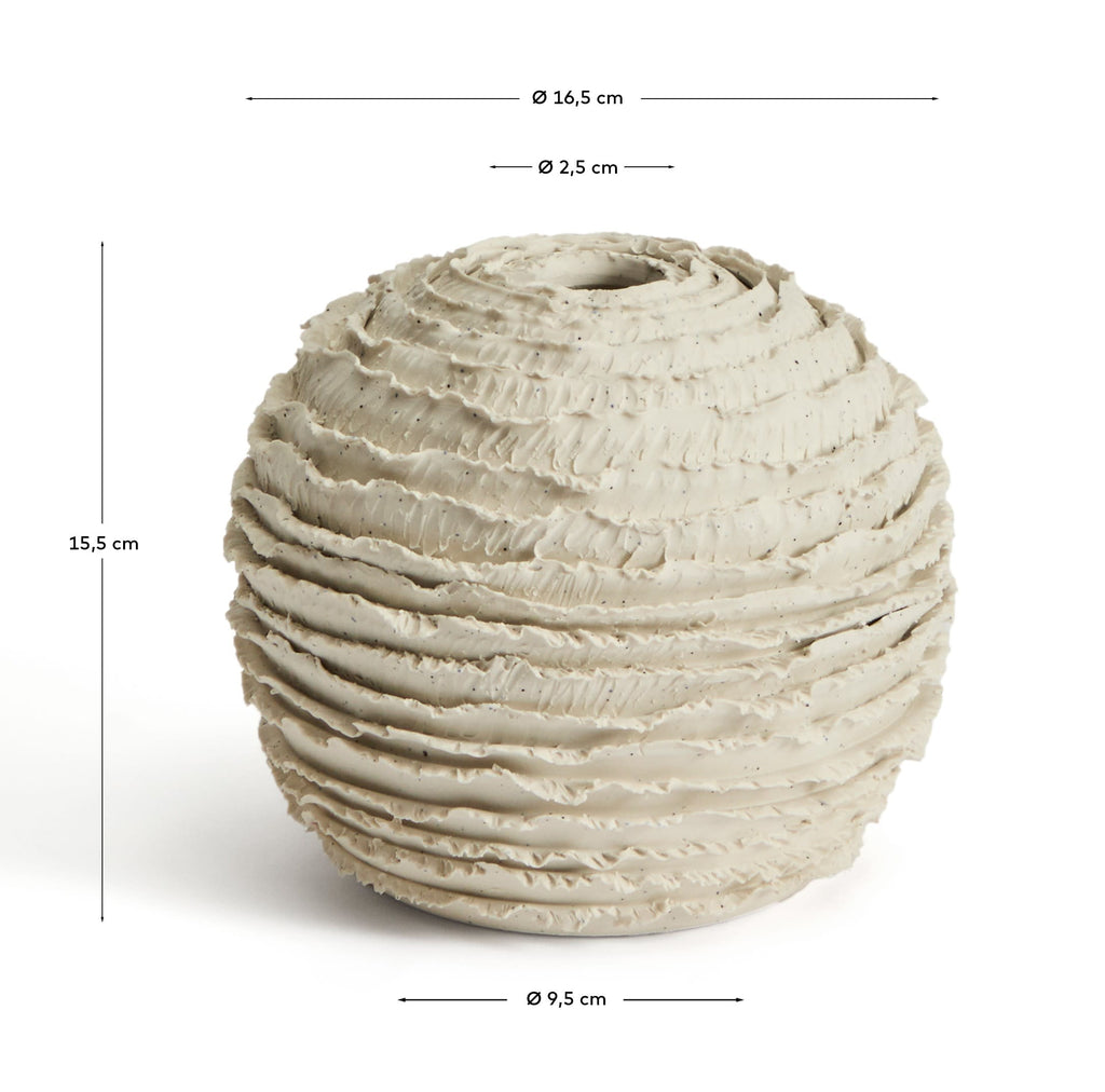Japandi Vase Evania – Keramik, Beige, 15,5 cm – weitere Ansicht