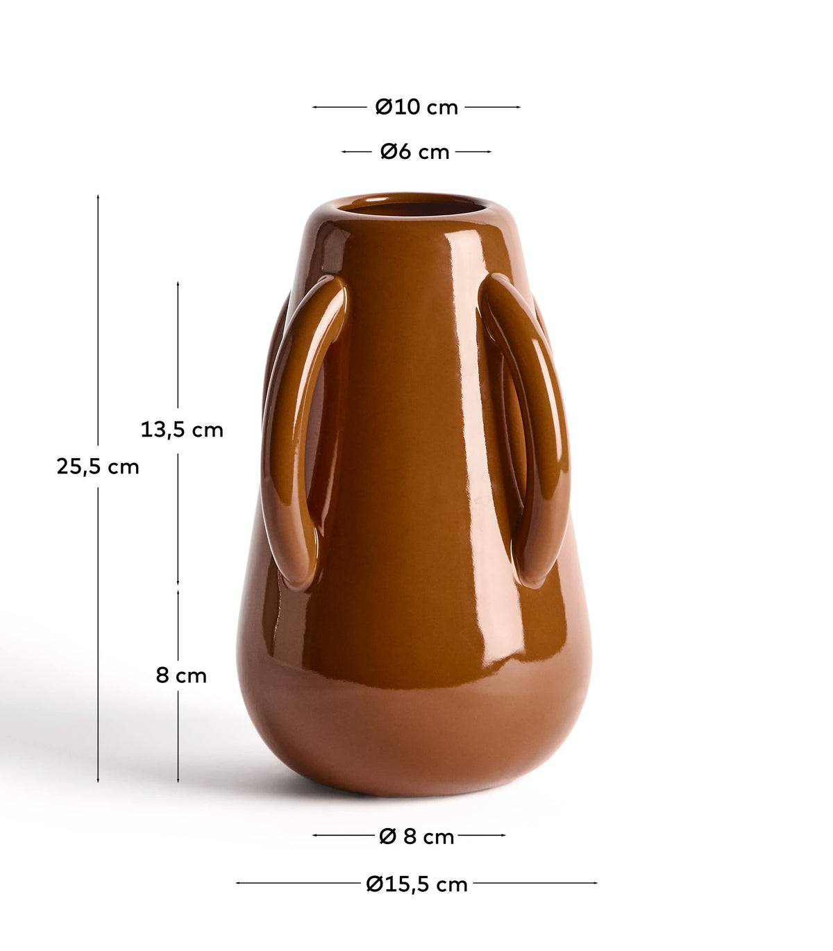 Japandi Vase Odra – Keramik, Braun, 25,5 cm – weitere Ansicht