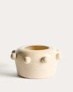 Japandi Vase Odra – Keramik, Ecru, 17 cm – Produktansicht