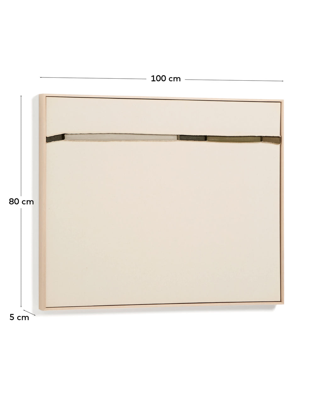 Japandi Wandbild Deravia – Stoff, Beige, 80 × 100 cm – weitere Ansicht