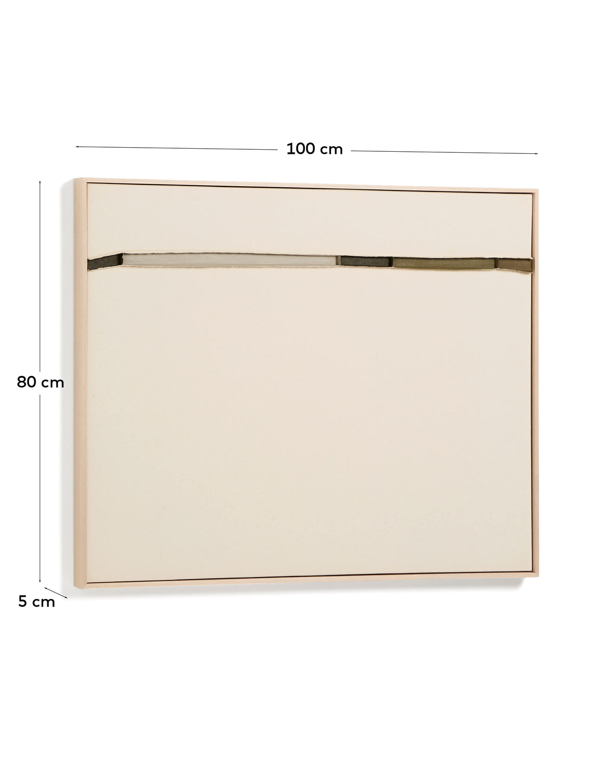 Japandi Wandbild Deravia – Stoff, Beige, 80 × 100 cm – weitere Ansicht