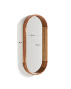 Japandi Spiegel Berale – Akazie, Braun, 76 × 33 cm – weitere Ansicht