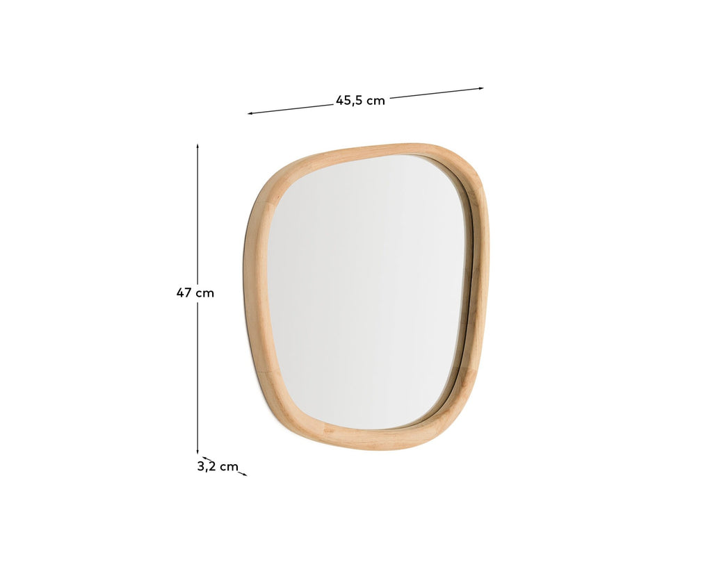 Japandi Spiegel Alura – Glas, Braun, 45,5 × 47 cm – weitere Ansicht