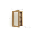 Japandi Spiegel Plubia – Teakholz, Braun, 50 × 70 cm – weitere Ansicht