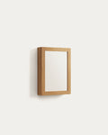 Japandi Spiegel Plubia – Teakholz, Braun, 50 × 70 cm – Produktansicht