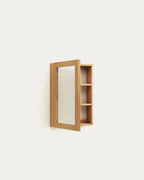 Japandi Spiegel Plubia – Teakholz, Braun, 50 × 70 cm – weitere Ansicht