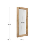 Japandi Spiegel Maden – Massivholz, Natur, 80 × 180 cm – weitere Ansicht