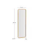 Japandi Spiegel Milsa – Glas, Braun, 54 × 154 cm – weitere Ansicht