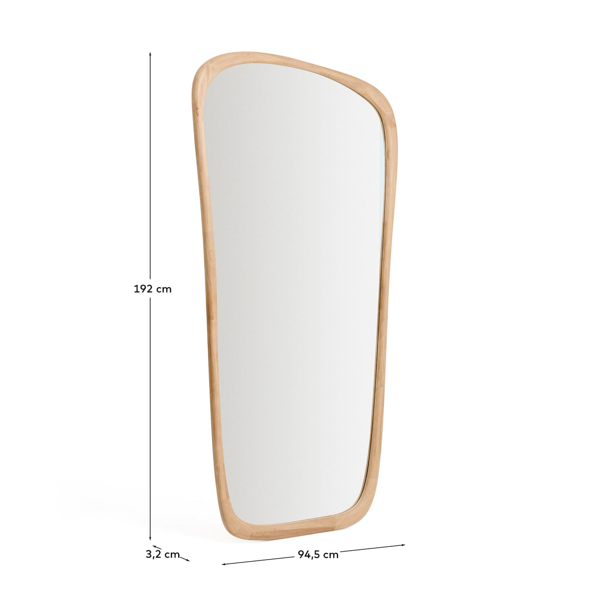 Japandi Spiegel Alura – Glas, Braun, 94,6 × 192,1 cm – weitere Ansicht