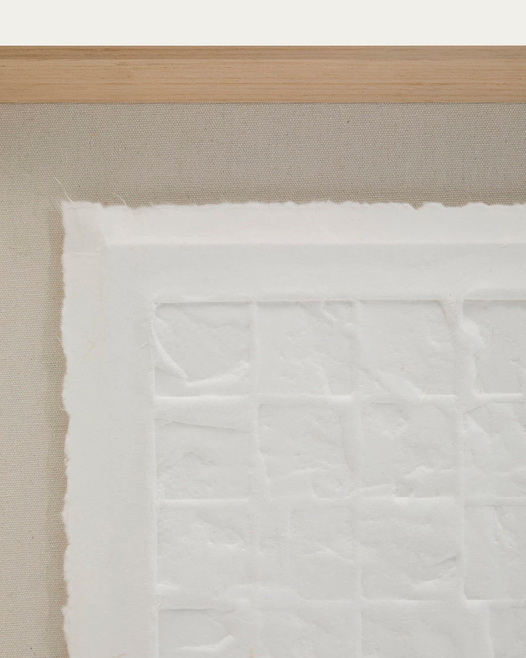 Japandi Wandbild Annia – Pappmaché, Weiß, 90 × 70 cm – weitere Ansicht