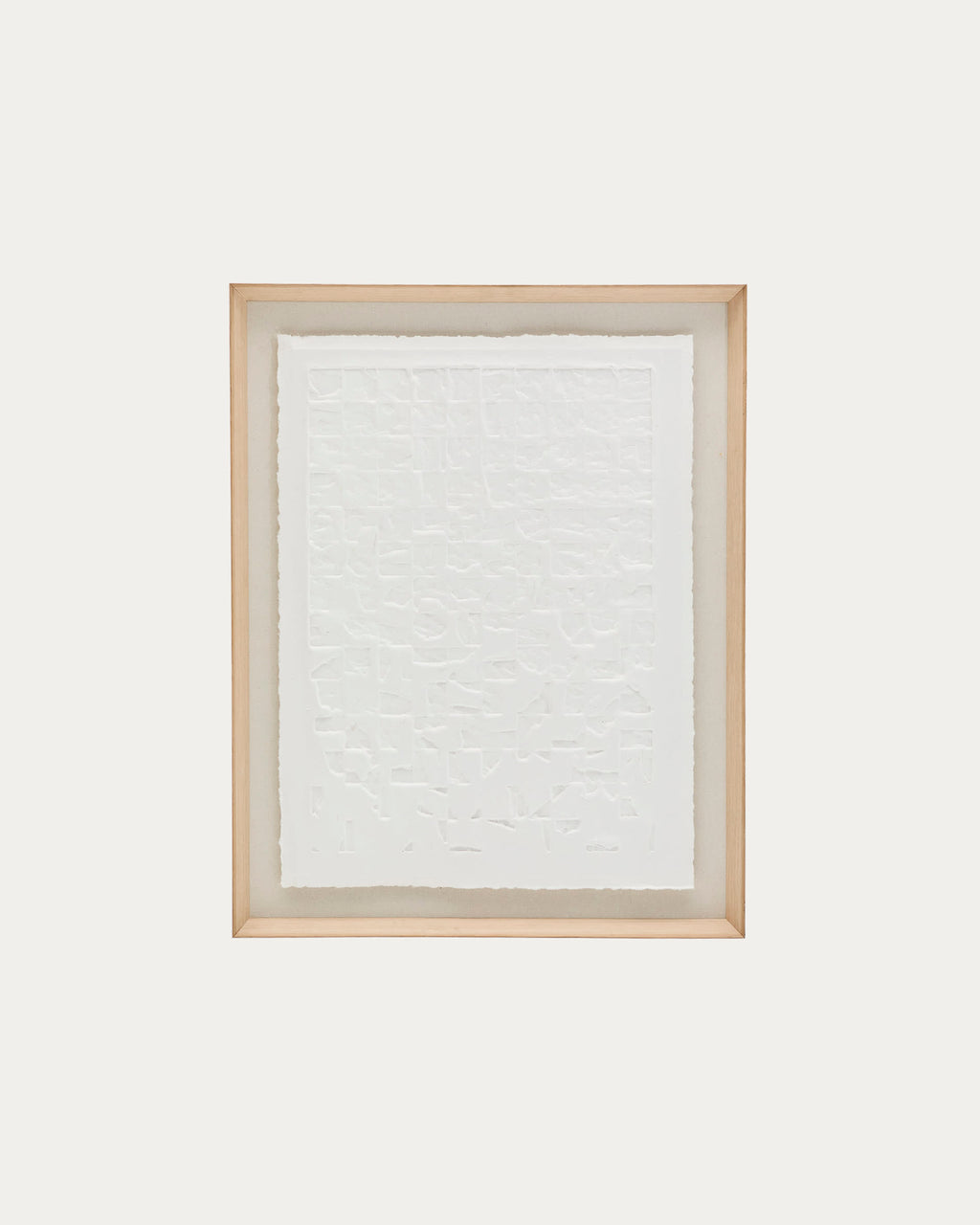 Japandi Wandbild Annia – Pappmaché, Weiß, 90 × 70 cm – Produktansicht