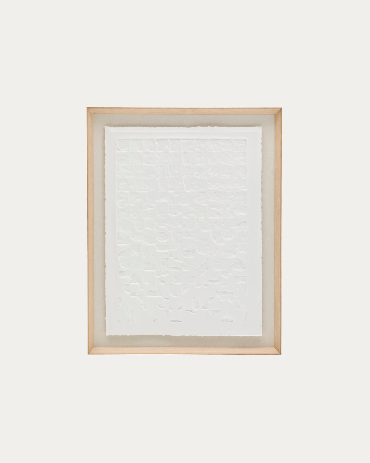 Japandi Wandbild Annia – Pappmaché, Weiß, 90 × 70 cm – Produktansicht