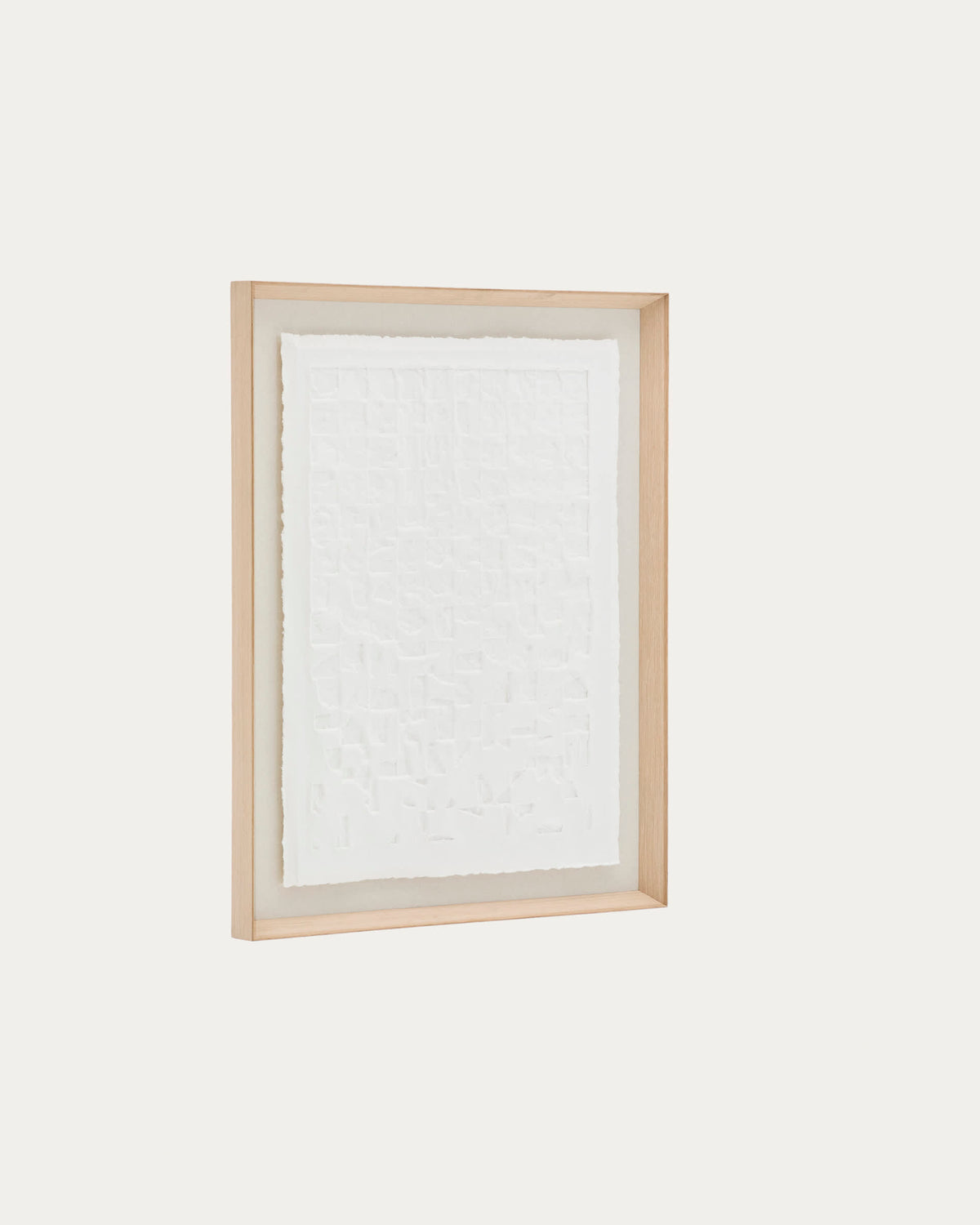 Japandi Wandbild Annia – Pappmaché, Weiß, 90 × 70 cm – weitere Ansicht