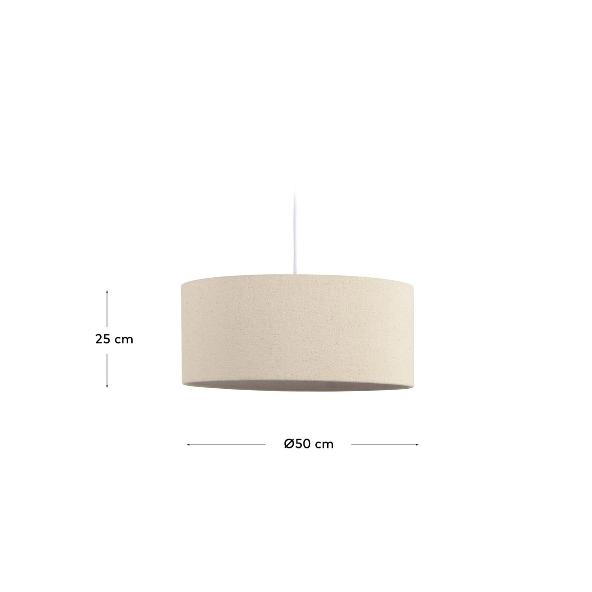 Japandi Lampenschirm Nazli – Leinen, Beige, Ø 50 cm – weitere Ansicht