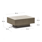 Japandi Couchtisch Rustella – Zement, Grau, 80 × 60 cm – weitere Ansicht