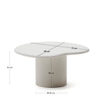 Japandi Couchtisch Macarella – Zement, Weiß, 83 × 77 cm – weitere Ansicht
