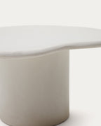 Japandi Couchtisch Macarella – Zement, Weiß, 83 × 77 cm – weitere Ansicht