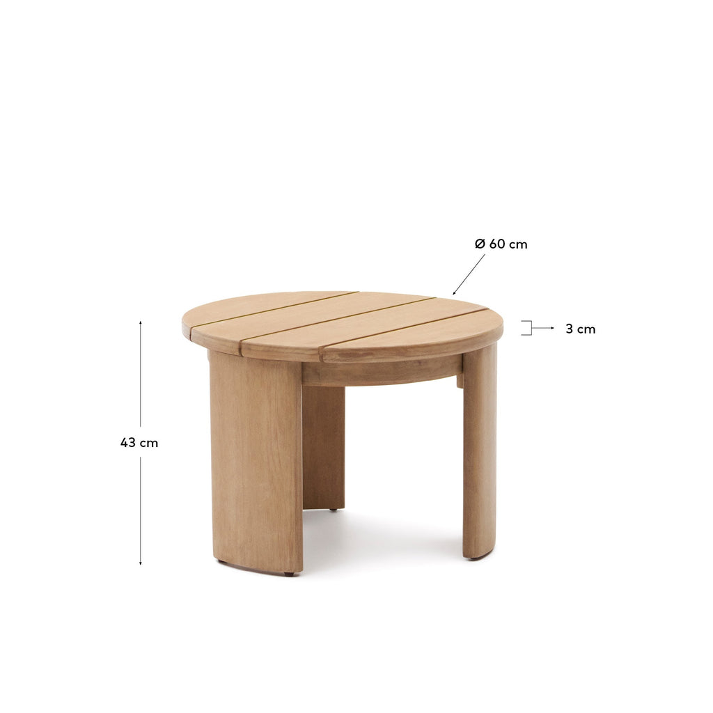Japandi Beistelltisch Xoriguer – Massivholz, Braun, Ø 60 cm – weitere Ansicht
