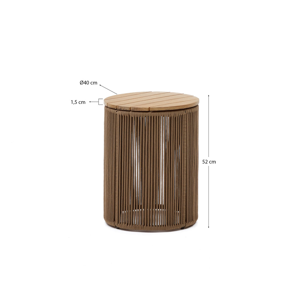 Japandi Couchtisch Dandara – Seil, Beige, Ø40 cm – weitere Ansicht