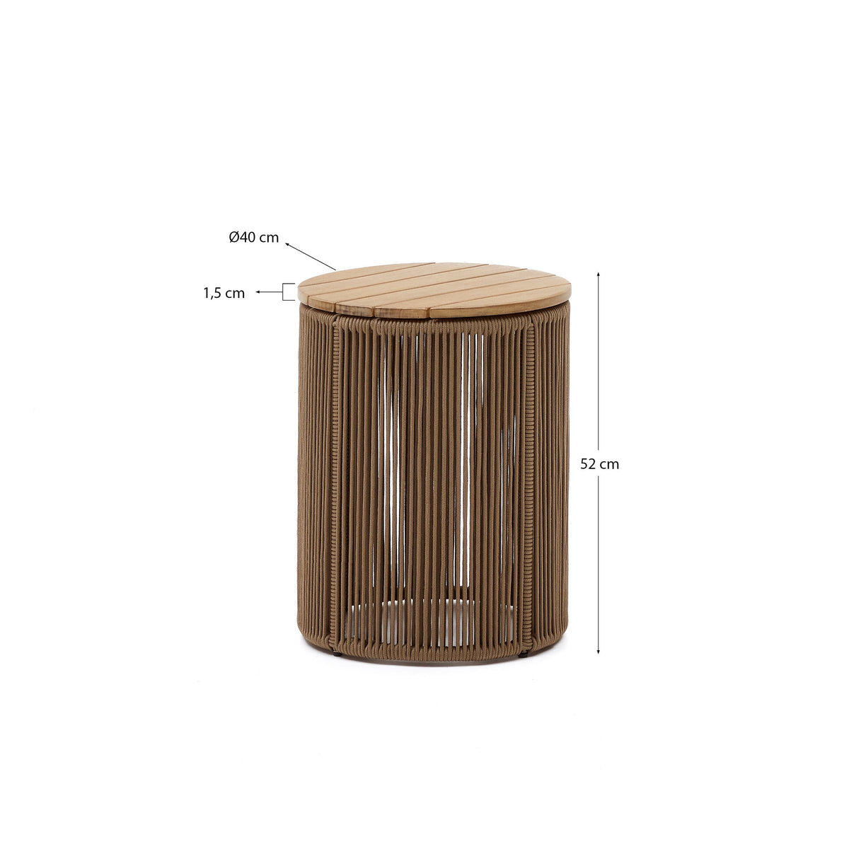 Japandi Couchtisch Dandara – Seil, Beige, Ø40 cm – weitere Ansicht