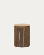 Japandi Couchtisch Dandara – Seil, Beige, Ø40 cm – Produktansicht