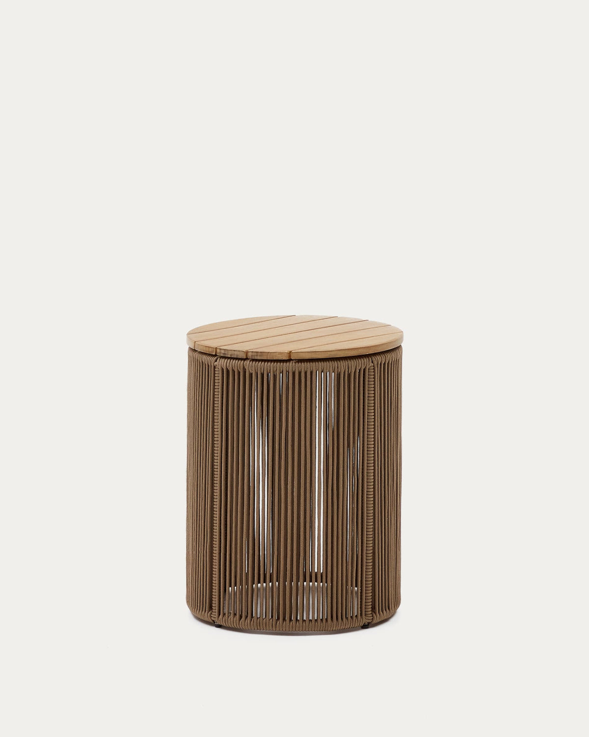Japandi Couchtisch Dandara – Seil, Beige, Ø40 cm – Produktansicht