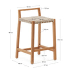 Japandi Hocker Giverola – Teakholz, Braun, 67,5 cm – weitere Ansicht