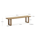 Japandi Bank Canadell – Teakholz, Braun, 210 cm – weitere Ansicht