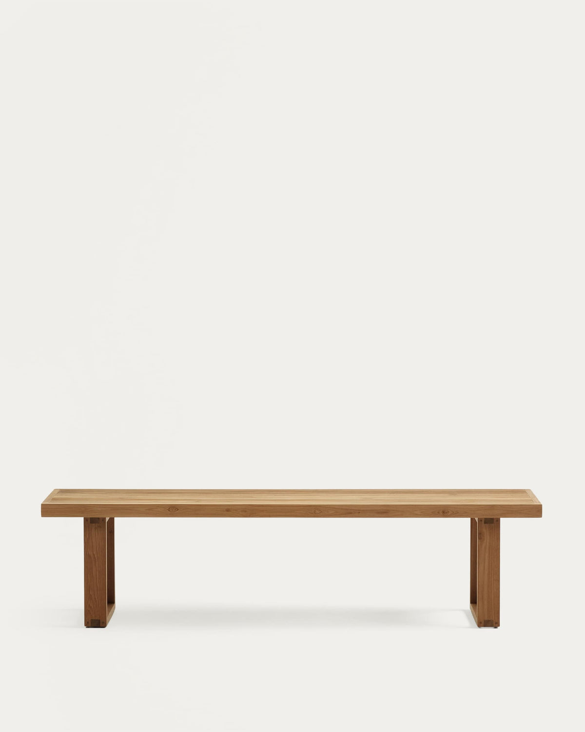 Japandi Bank Canadell – Teakholz, Braun, 210 cm – Produktansicht