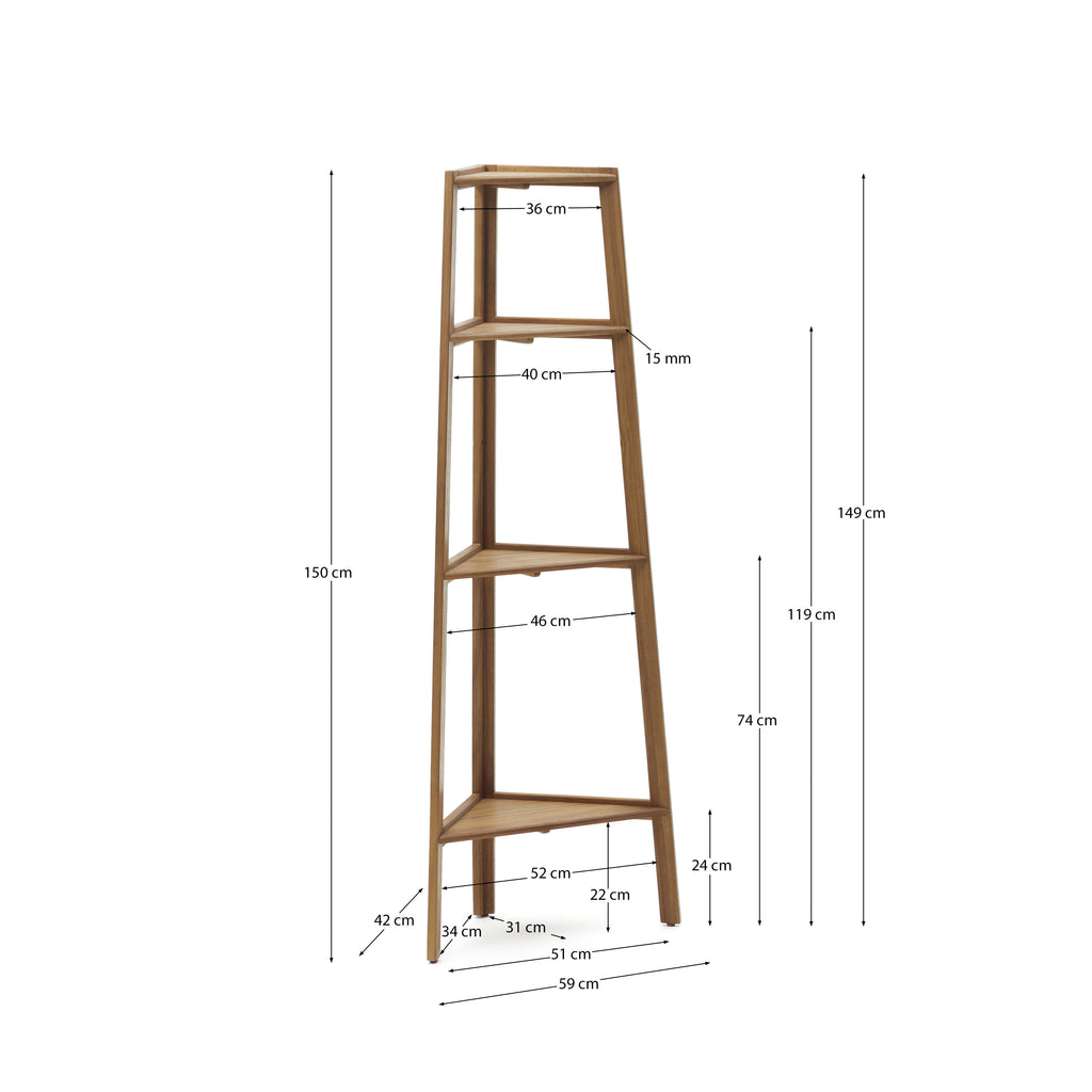 Japandi Regal Victora – Akazie, Braun, 42 × 150 cm – weitere Ansicht