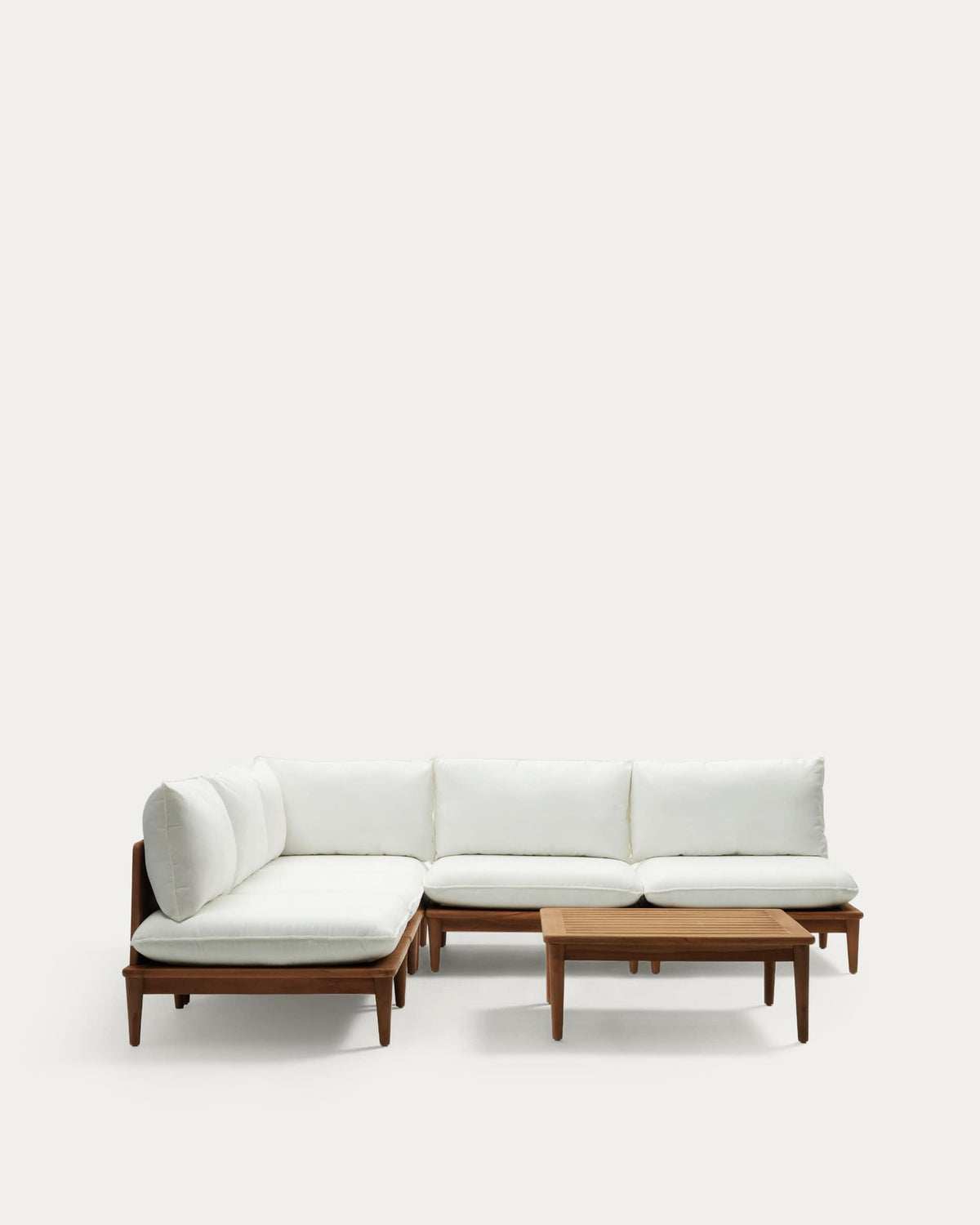 Japandi Lounge-Set Portitxol – 5 Sitze, 1 Tisch, Weiß – Produktansicht