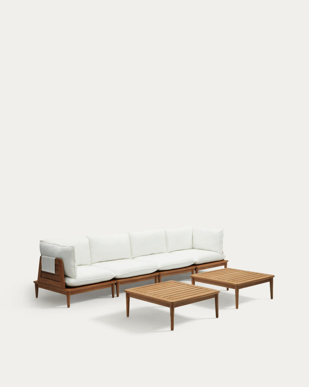 Japandi Lounge-Set Portitxol – 4 Sitze, 2 Tische, Weiß – weitere Ansicht