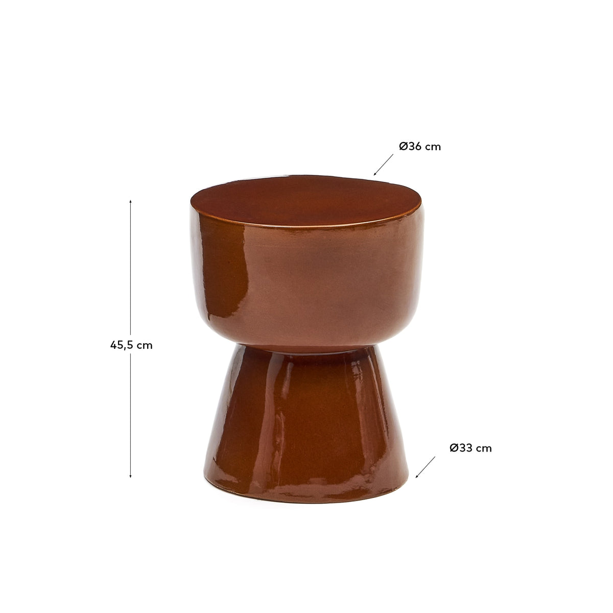 Japandi Beistelltisch Mesquida – Keramik, Terrakotta, Ø 36 cm – weitere Ansicht