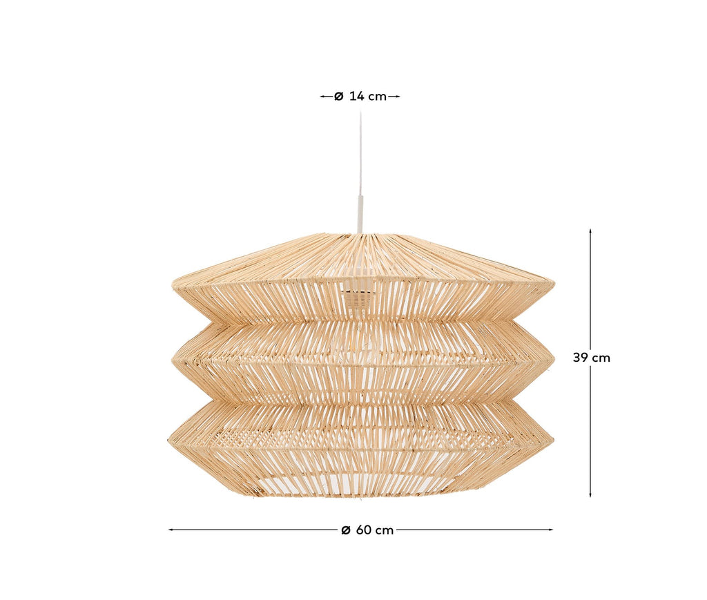 Japandi Lampenschirm Dakit – Rattan, Natur, 60 × 39 cm – weitere Ansicht
