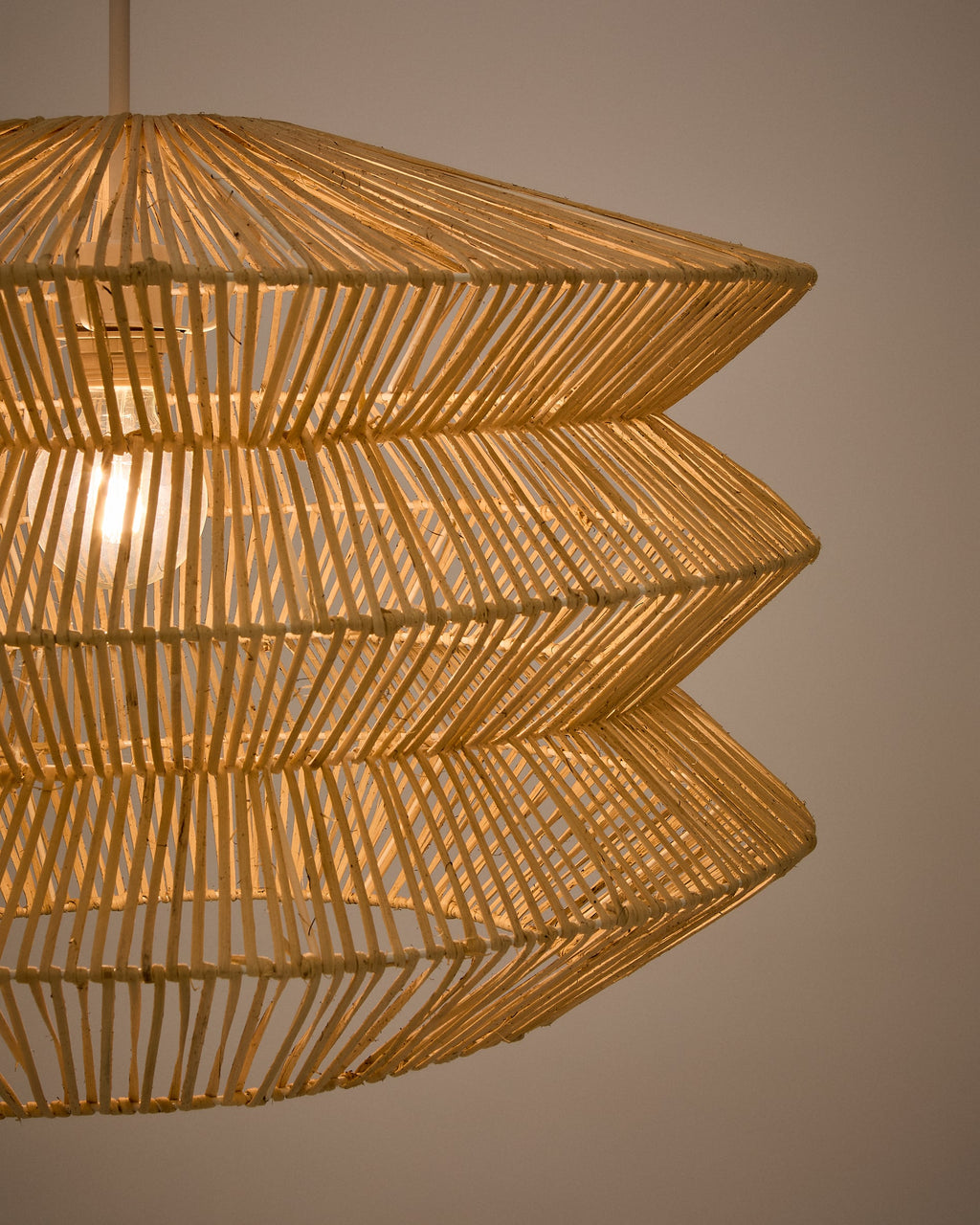 Japandi Lampenschirm Dakit – Rattan, Natur, 60 × 39 cm – weitere Ansicht