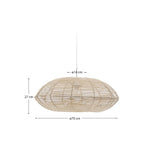 Japandi Lampenschirm Flaro – Rattan, Natur, Ø 70 cm – weitere Ansicht