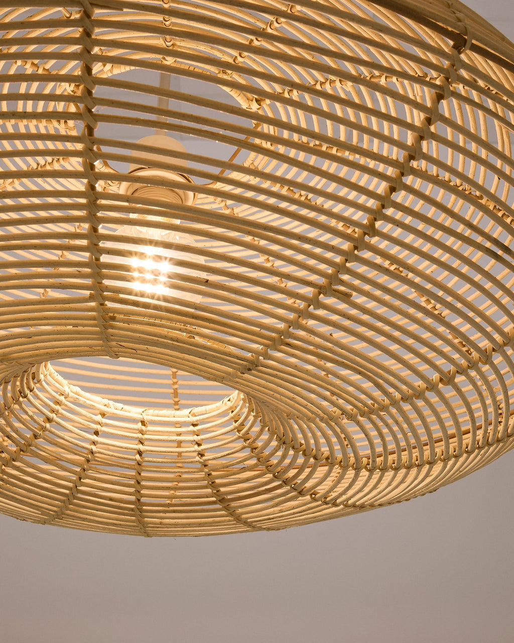 Japandi Lampenschirm Flaro – Rattan, Natur, Ø 70 cm – weitere Ansicht