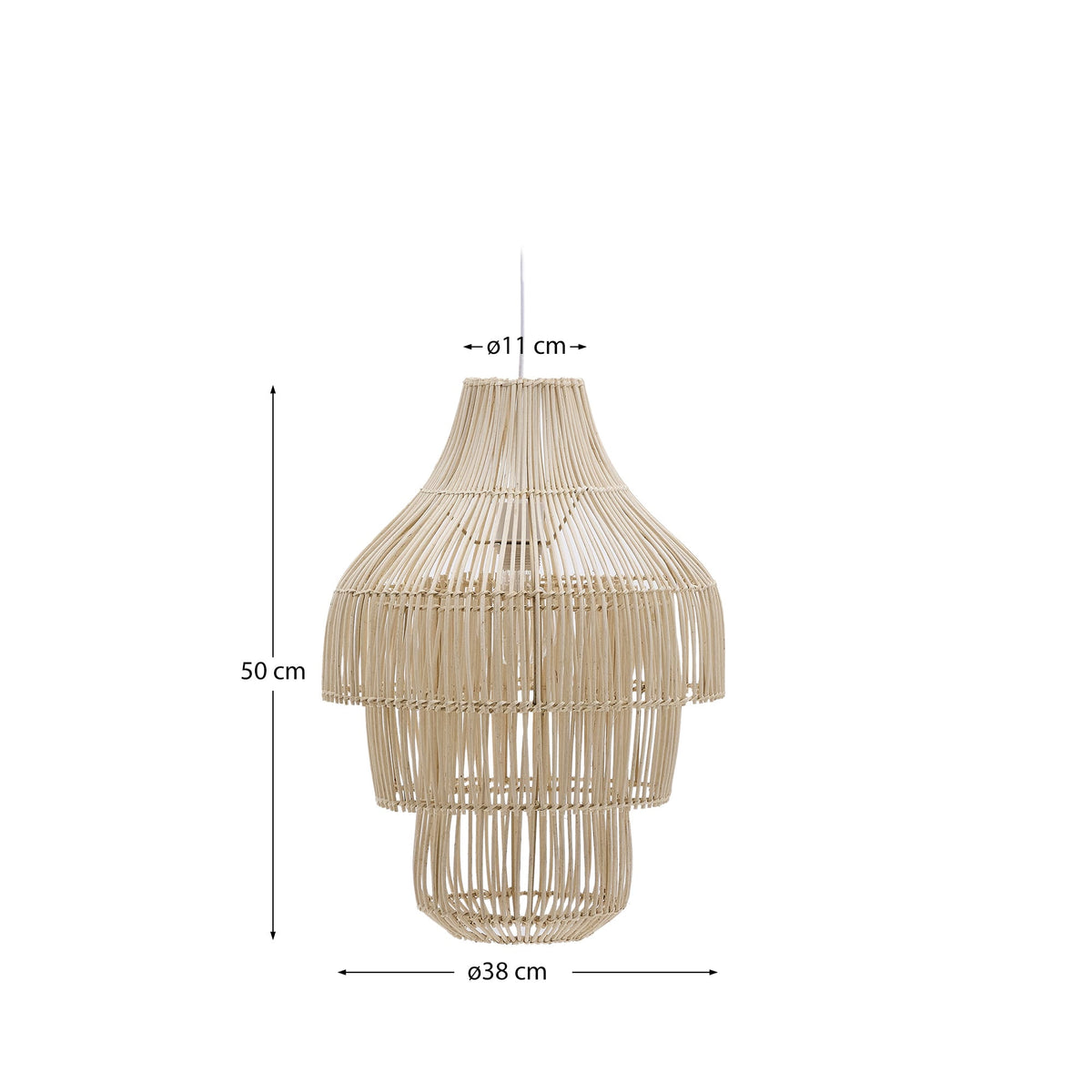 Japandi Lampenschirm Janoa – Rattan, Natur, Ø 38 cm – weitere Ansicht