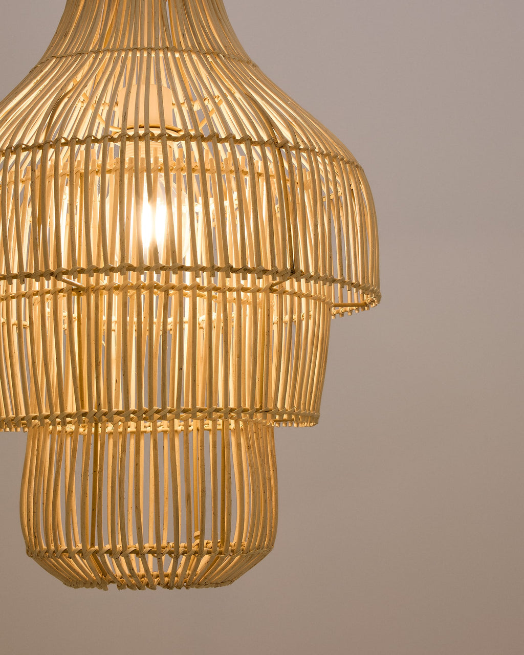 Japandi Lampenschirm Janoa – Rattan, Natur, Ø 38 cm – weitere Ansicht
