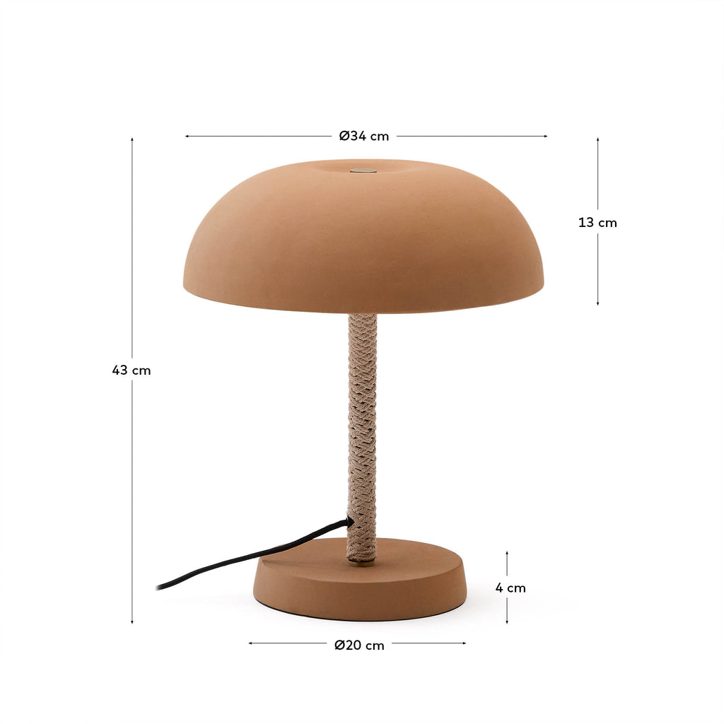 Japandi Tischlampe Arinda – Keramik, Terrakotta – weitere Ansicht