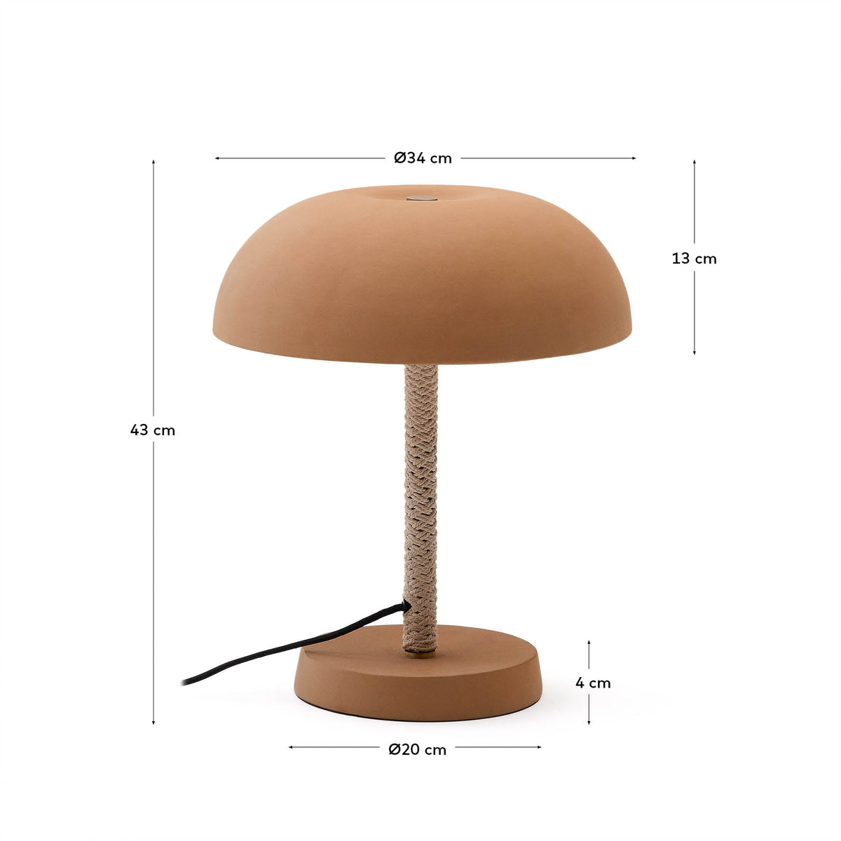 Japandi Tischlampe Arinda – Keramik, Terrakotta – weitere Ansicht
