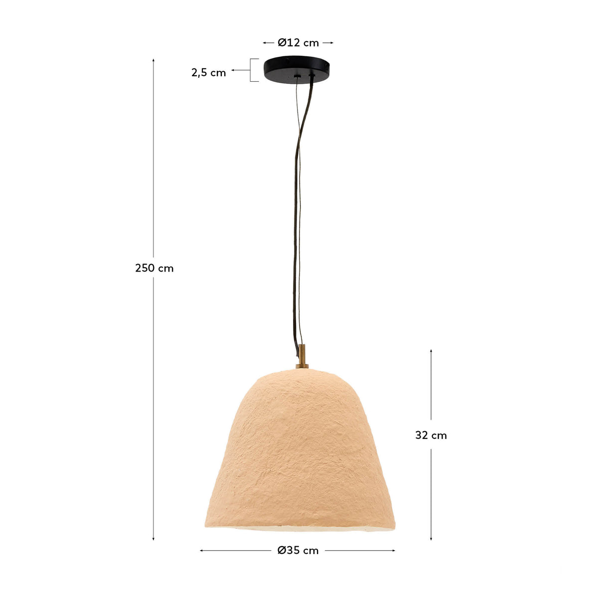 Japandi Deckenleuchte Lisora – Papier, Beige, Ø 35 cm – weitere Ansicht