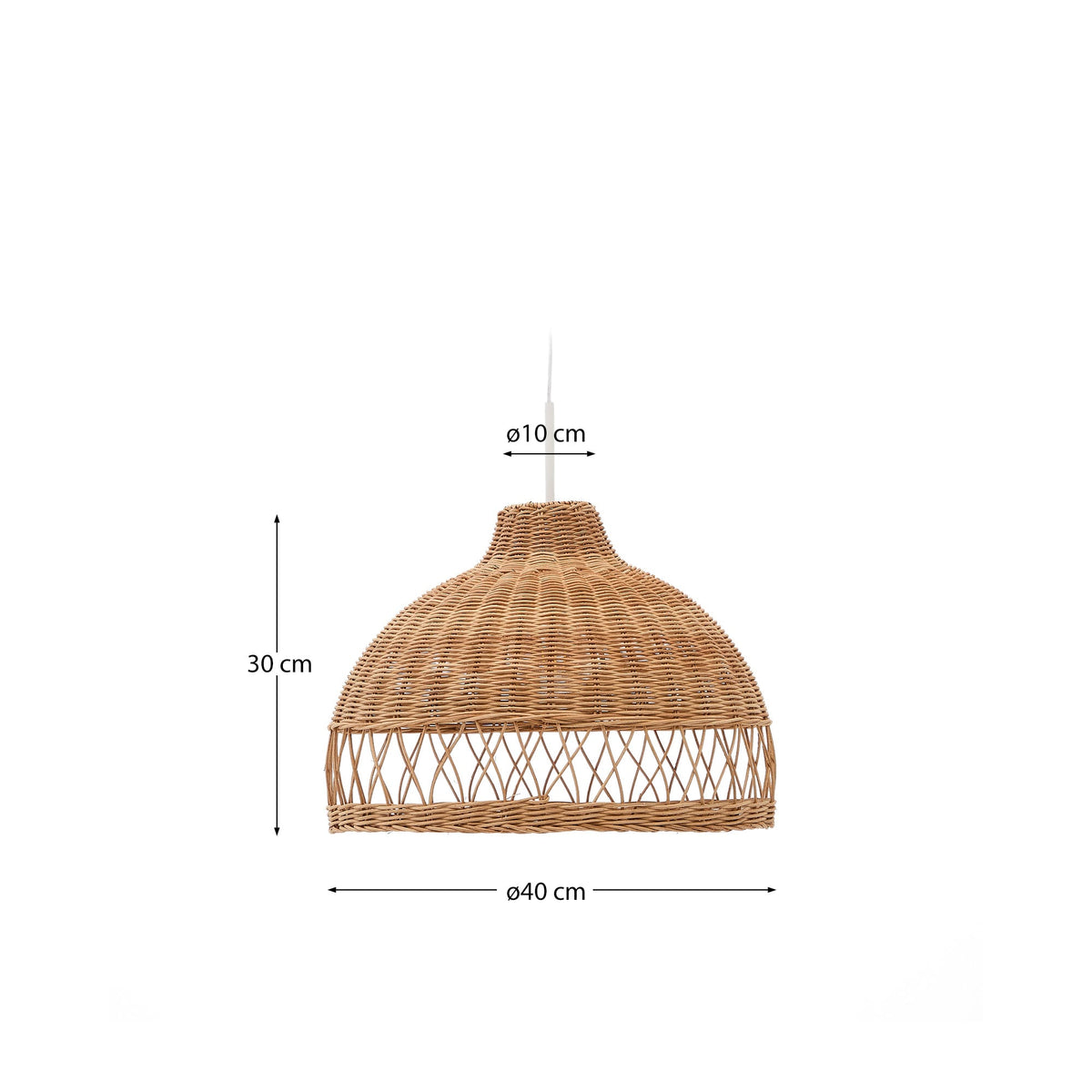 Japandi Lampenschirm Loura – Rattan, Natur, Ø 40 cm – weitere Ansicht
