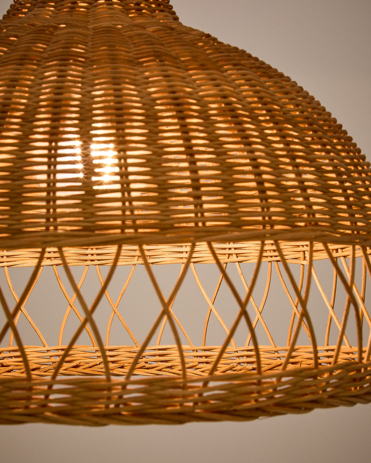 Japandi Lampenschirm Loura – Rattan, Natur, Ø 40 cm – weitere Ansicht