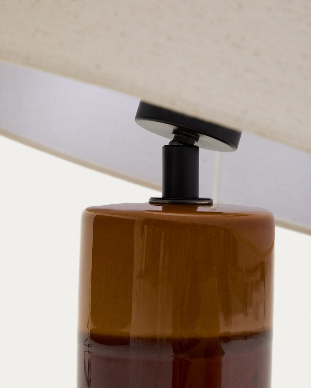 Japandi Tischlampe Mavran – Keramik, Braun – weitere Ansicht
