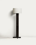 Japandi Stehlampe Niani – dunkles Holz, Weiß – Produktansicht