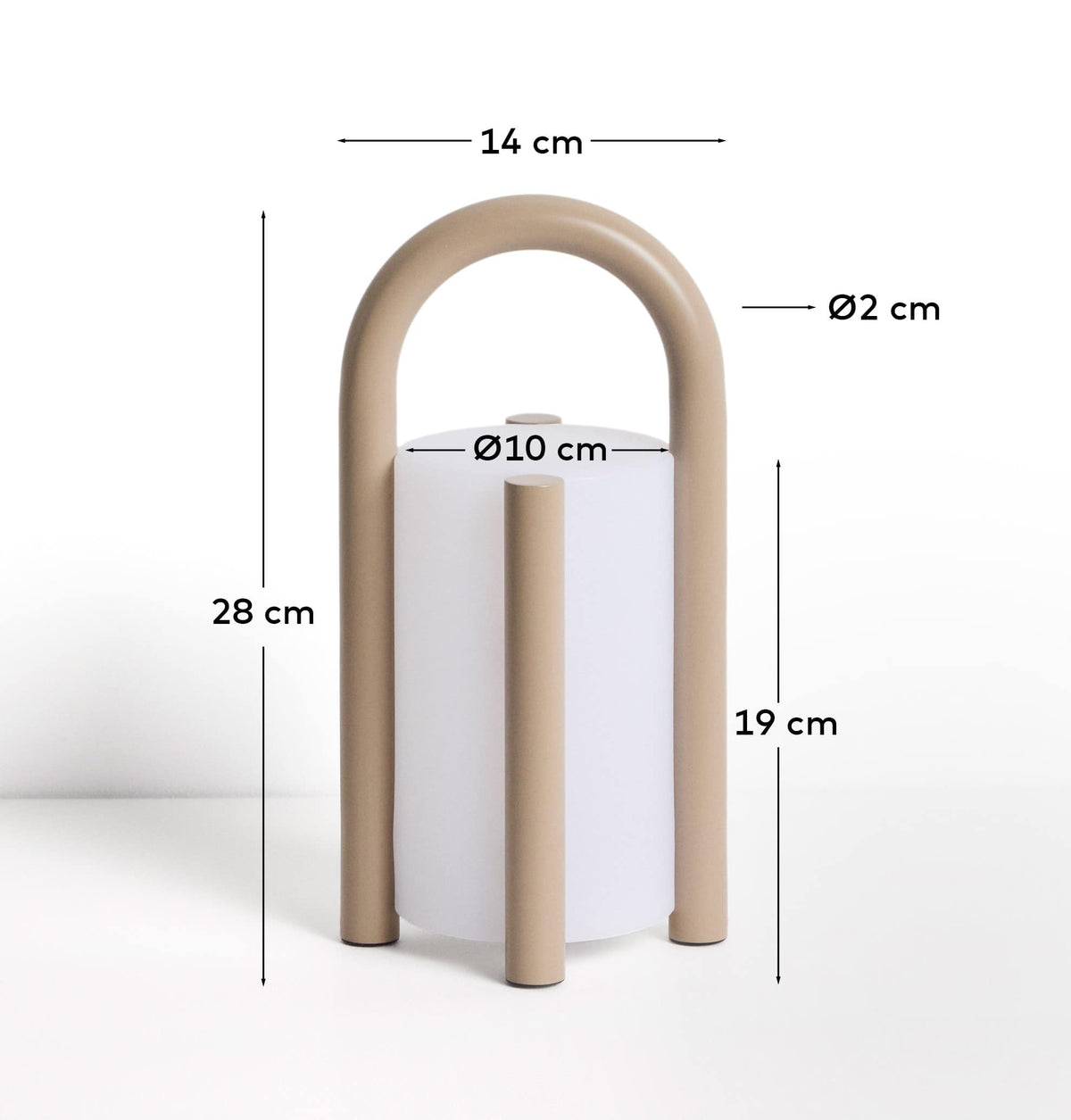 Japandi Tischlampe Leros – klein, Taupe – weitere Ansicht