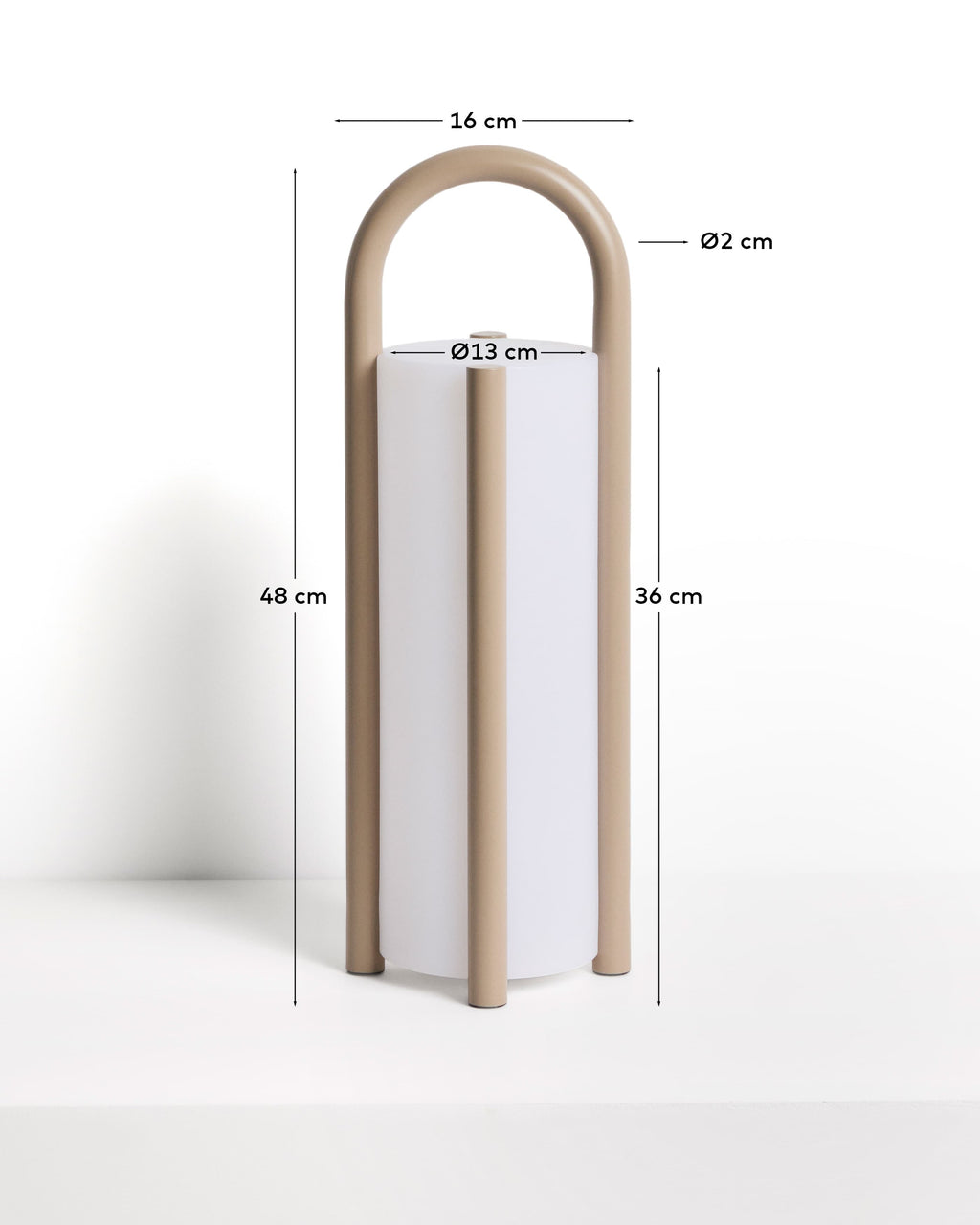 Japandi Tischlampe Leros – groß, Taupe – weitere Ansicht