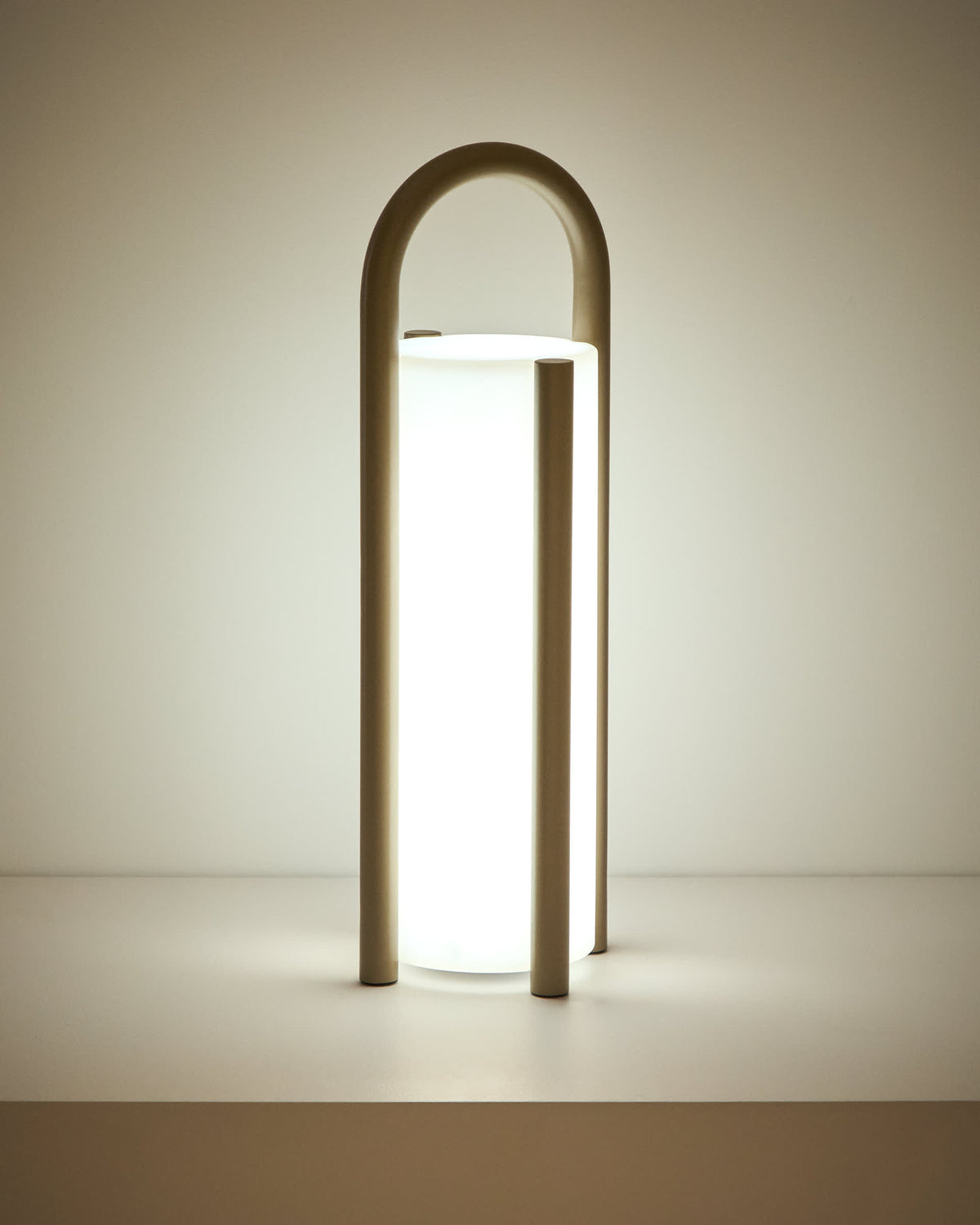 Japandi Tischlampe Leros – groß, Taupe – weitere Ansicht